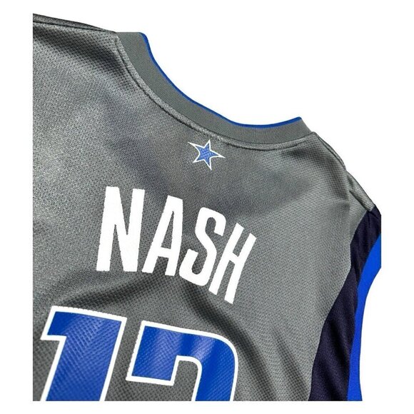 Vintage STEVE NASH Y2K Dallas Mavericks Reebok Silver NBA Basketball Jersey M - Picture 4 of 8